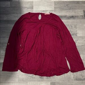 Burgundy Long Sleeve Top